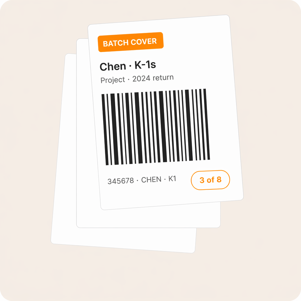 Printable cover sheets for batch scanning